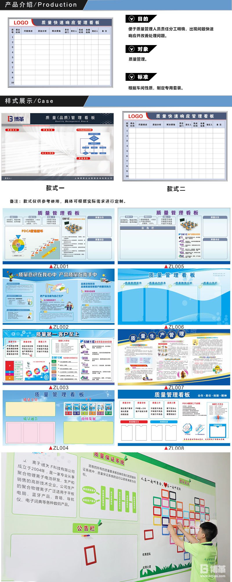 車間質量管理看板